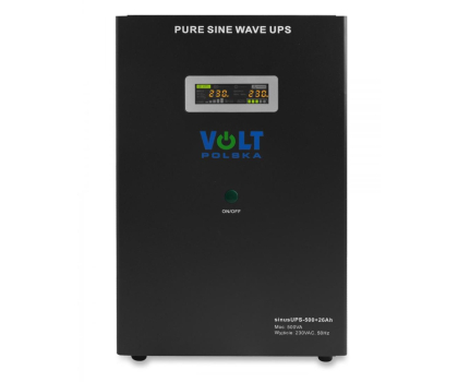 UPS (zasilacz awaryjny) VOLT SINUS UPS 500 + 26Ah (300/500W) [1,5m przewód]